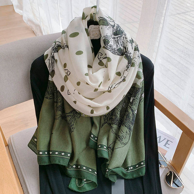 Viscose printed  Love of Olive Wax Colors
