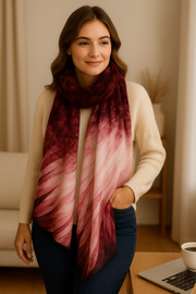 Viscose printed ferns  stole Wax Colors