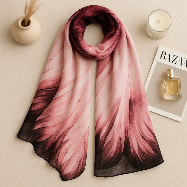 Viscose printed ferns  stole Wax Colors