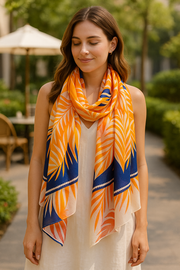 Viscose printed magical ferns  stole Wax Colors