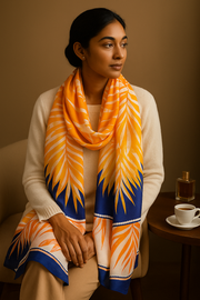 Viscose printed magical ferns  stole Wax Colors