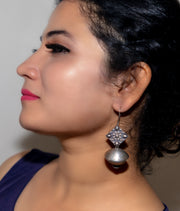 Saar Silver Oxidised Kumbh Earring Wax Colors