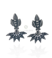 Padma Silver Oxidised Nakshatra Pallav Earring Wax Colors