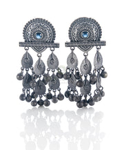 Padma Silver Oxidised Sarang Earring Wax Colors