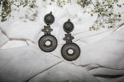 Padma Silver Oxidised Chakra Earring Wax Colors