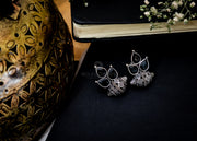 Padma Silver Oxidised Shankh Earring Wax Colors
