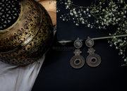 Padma Silver Oxidised Chakra Earring Wax Colors