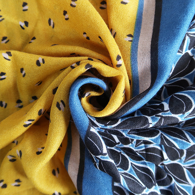 Viscose printed hidden pattern stole Wax Colors