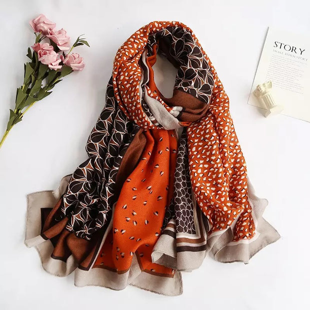 Viscose printed hidden pattern stole Wax Colors